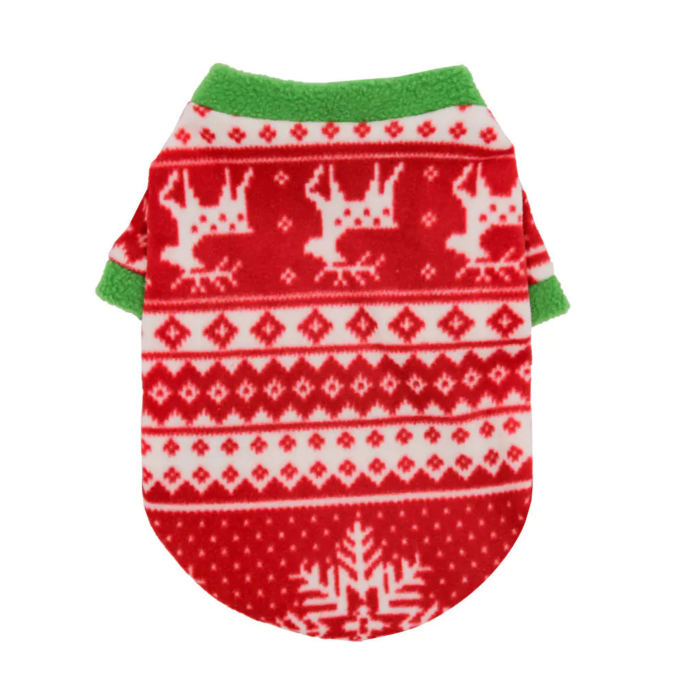 Warm Fleece Christmas Dog Clothes