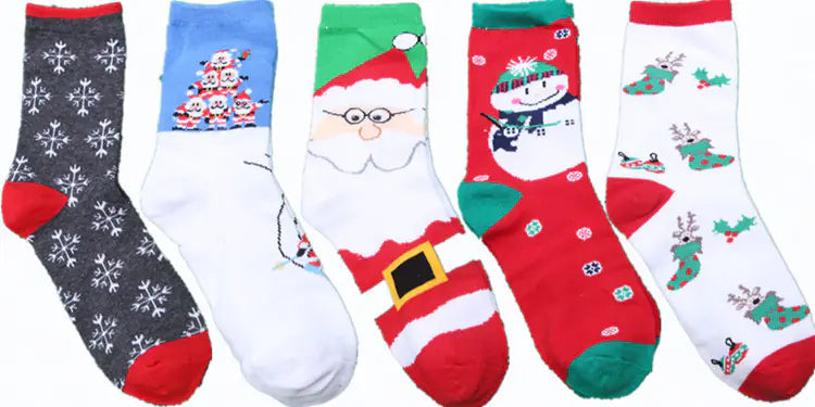 Christmas Gift Box of Reindeer Pattern Cotton Socks